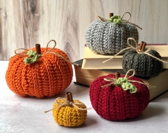 Handmade Crochet Pumpkin with Cinnamon Stick Stem