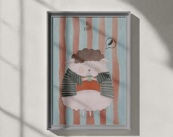 Lámina de cordero para habitación infantil: decoración minimalista para habitación de bebé (descarga digital disponible)