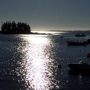 Digital print of a sunset over Ocean Point, Maine USA