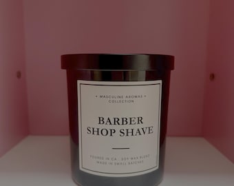 LEOBEN CANDLES | Barber Shop Scented Soy Candle | Masculine Aromas, Essential Oils
