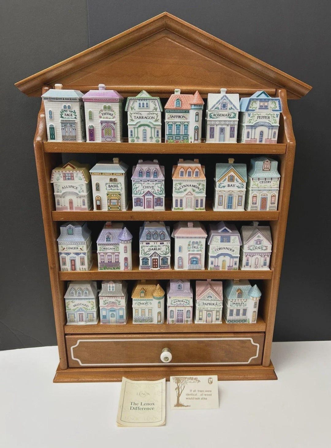 Lenox Spice Village Set Complete Vintage 1989 W/24 Spice Cottages ...