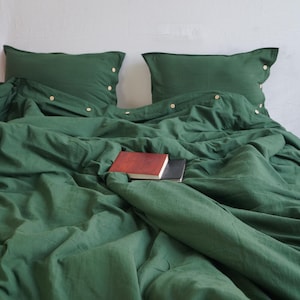 Conjunto de cama boho com capa de edredom em linho musselina e 2 fronhas.