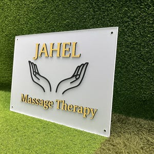 Custom Business Logo Sign With 3D Raised Text | Custom Logo Sign | Round Acrylic Logo Sign | Office Door Sign | Custom Office Wall Sign