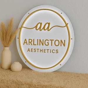 LED Business Logo Sign, Acrylic Business Logo Sign, Round Acrylic Logo Sign, Custom Acrylic Business Sign, Salon Sign for Small Business