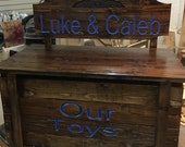 Toy box bench Custom built wooden Toy Box Blanket Chest with monogram toybox pine toybox Personalized