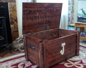 Custom built Tall wooden Toy Box Blanket Chest with monogram toybox pine toybox Personalized