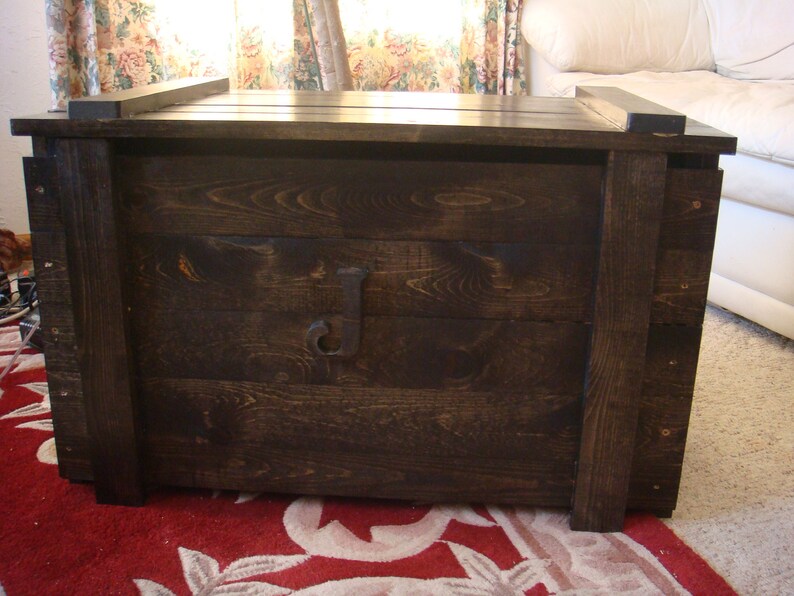 Custom Built Wooden Toy Box Blanket Chest With Monogram Image 0