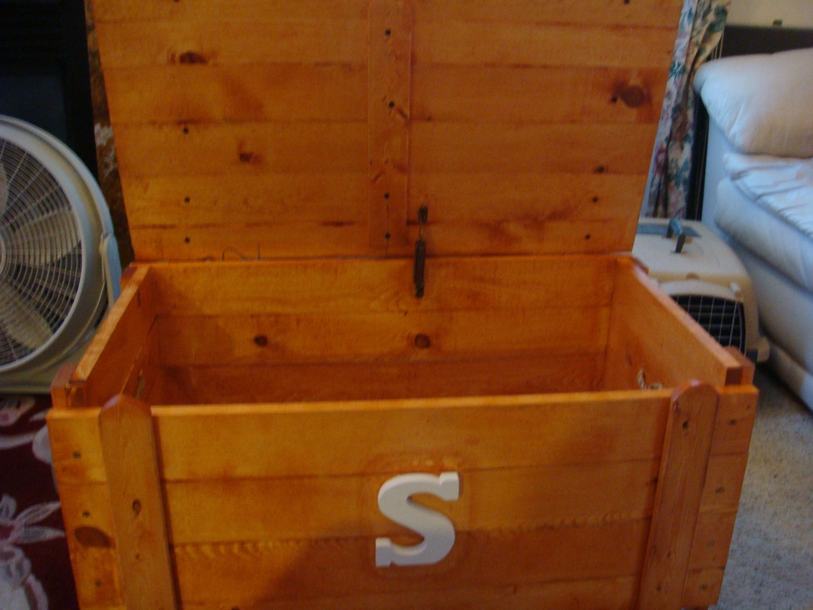 Wooden Toy Box / Blanket Chest with monogram Etsy