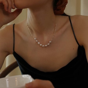GEMBEA Vintage Baroque Pearl Necklace – Real Freshwater Pearls Choker – Genuine Baroque Pearl Necklace – Minimalist Style Gift for Her