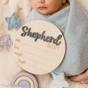 Personalized Birth Announcement Sign for hospital, Baby Name Sign for Hospital, Birth Stats Baby , Newborn Name Wood Sign, Name Plate