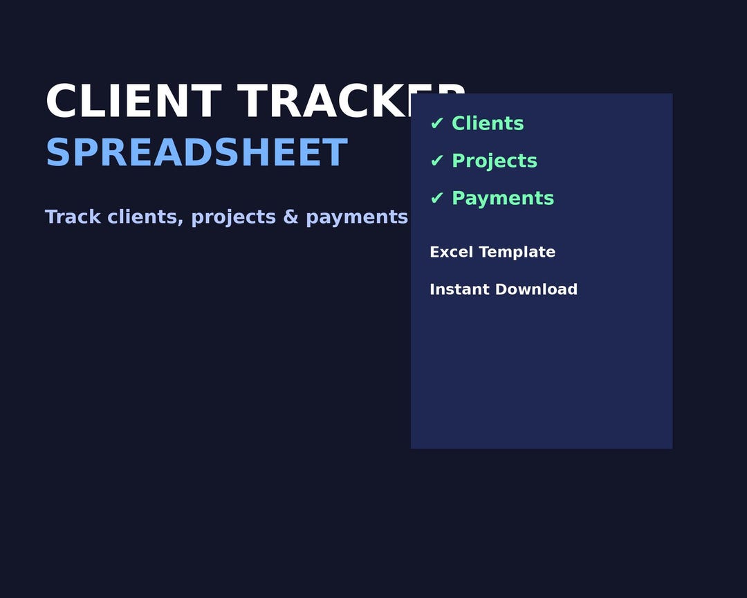 Client Project Tracker Spreadsheet, Freelancer Management Tool (digital ...