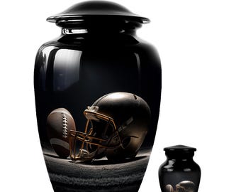 Custom Football Urn for Human Ashes, Sports Memorial Keepsake, Personalized Tribute