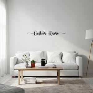 Custom Name Metal Wall Art: Modern Script Iron Lettering