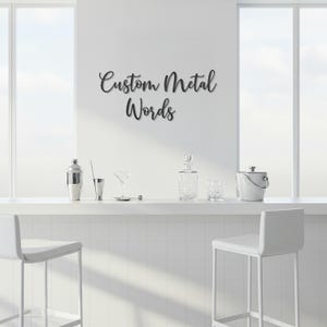 Custom Metal Name Sign: Script Iron Wall Art, Personalized Quote