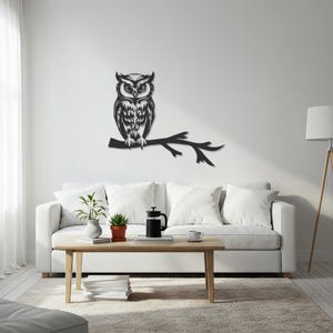 Owl Metal Wall Art: Forest Bird Silhouette, Nature Inspired Decor