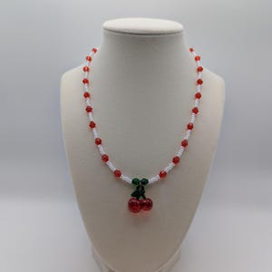 Cherry Beaded Necklace