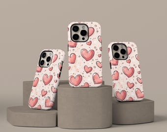 Coquette Heart Phone Case, Cute Romantic Aesthetic, Dessert Themed, iPhone 17 16 15 14 13 12 Pro Max, Samsung Galaxy S25 S24 S23 S22 Ultra