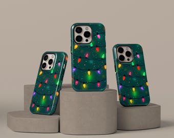 Kerstverlichting telefoonhoesje, leuk vakantiehoesje, wintercadeau telefoonhoesje iPhone 17 16 15 14 13 12 11 Pro Max, Samsung S25 S24 S23 S22 Ultra