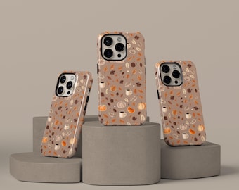 Custodia per telefono floreale con zucca di Halloween, custodia per telefono floreale autunnale / Idee regalo autunnali per lei, iPhone 17 16 15 14 13 12 11 Pro Max, Samsung S25 S24