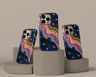 Galaxy Star Phone Case For iPhone 17 16 15 14 13 12 11 Pro Max, Samsung S25 S24 S23 S22 Ultra Cosmic Nebula Celestial Colorful Abstract Gift