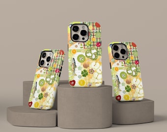 Whimsical Retro Artistic Collage Phone Case, Cute Mixed Media Scrapbook Style Cover for iPhone 17 16 15 14 13 12 11 Pro Max, Samsung S25 S24