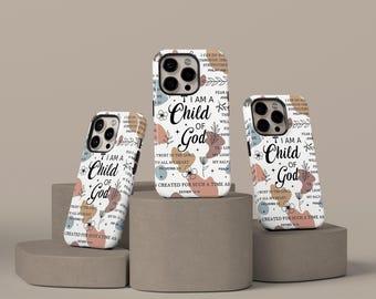 Jesus God Bible Verse Affirmations Phone Case, Christian Jesus Christ Phone Cover for iPhone 17 16 15 14 13 12 11 Pro Max, Samsung S25 S24