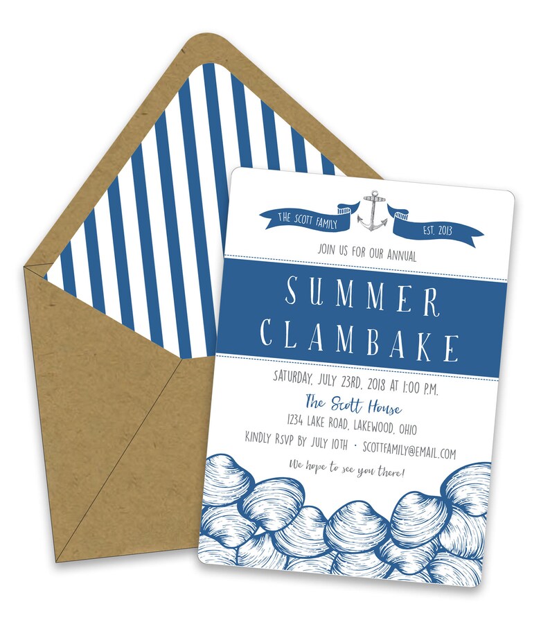 Clambake Invitations Etsy