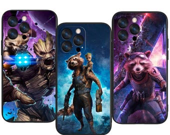 Rocket Raccoon Galaxy Guardian on Duty Protective Phone Case ~ Fits iPhone, Samsung & More