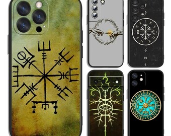 Norse Compass Rune Emblem Protective Cases Fits iPhone, Samsung and Most Models