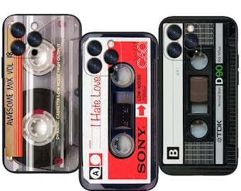 Retro Old Cassette Tape Custom Protective Phone Case ~ Fits iPhone, Samsung & More