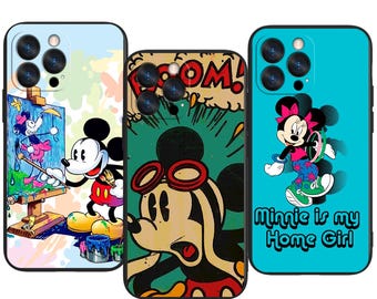 Mickey and Minnie Love ~ Classic Duo with Whimsical Charm Trendy Protective Phone Case ~ Fits iPhone, Samsung & More