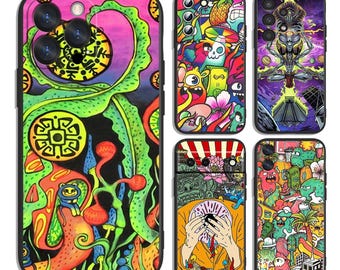 Psychedelic Trippy Colors Protective Cases Fits iPhone, Samsung and Most Models