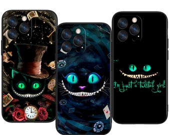 Cheshire Cat Alice in Wonderland Vibe Trendy Protective Phone Case ~ Fits iPhone, Samsung & More