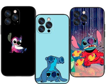 Stitch Disney Cartoon ~ Cute Blue Alien Custom Protective Phone Case ~ Fits iPhone, Samsung & More