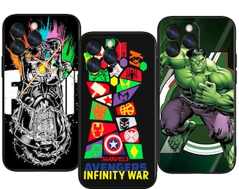Marvel Heroes Comic Squad Custom Protective Phone Case ~ Fits iPhone, Samsung & More