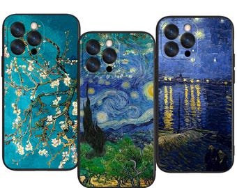 Van Gogh Starry Night Custom Protective Phone Case ~ Fits iPhone, Samsung & More