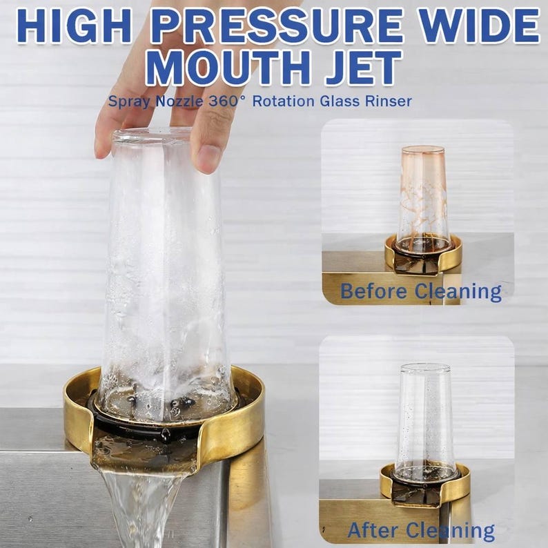 Jet Rinser Unlacquered Brass Glass Rinser, Cup Washer for Kitchen - Etsy