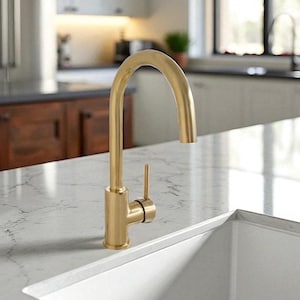 Unlacquered Brass Single Handle Bar Faucet, 1 Hole Deck Mount Vessel Faucet