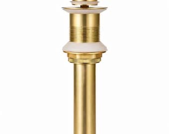 Push-Up Sink Drain – No Overflow | Unlacquered Brass