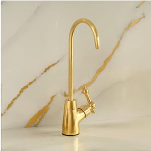 Unlacquered Brass Single Hole Faucet: Solid Brass Beverage Tap