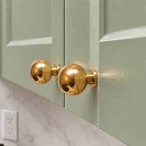 Solid Unlacquered Brass Cabinet Knob - Round Drawer Knob