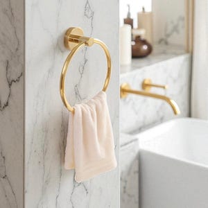 Unlacquered Brass Towel Ring: Vintage Style Bathroom Hardware