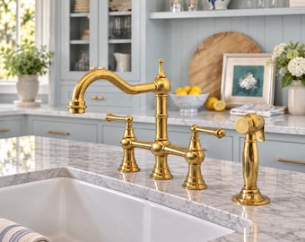 Opal Bridge Kitchen Faucet – Unlacquered Brass