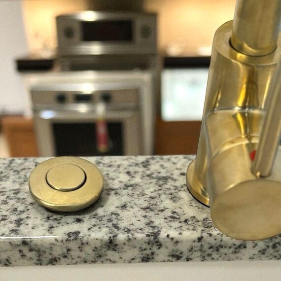 BESTILL Sink Top Air Switch For Garbage Disposal – Dual Outlet, Polished Chrome With Solid Brass Button – UL Listed, Fits 1-3/8" Hole