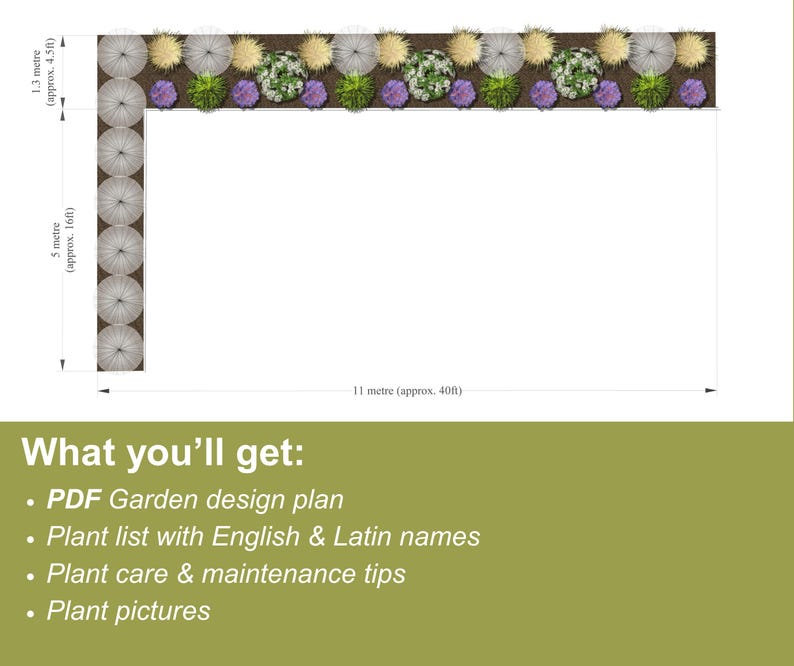 Small Garden Plan – Planting Design Idea – Ornamental Layout – Fence ...