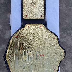 Big Golds Worlds Heavyweight Wrestling Championship Belt | Big Golds Custom Name Plate