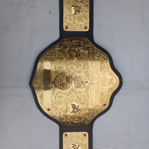 Custom Big Gold World Heavyweight Wrestling Championship Belt – Replica Title Belt