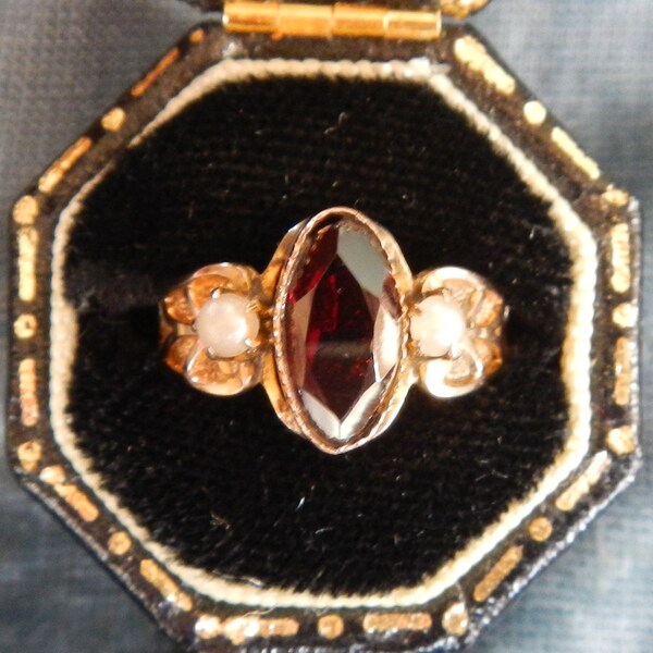Anillo de compromiso de granate victoriano antiguo-Vintage Garnet anillo de compromiso - anillo de mano derecha - anillo de la promesa - cumpleaños de enero - buhardilla de sangre