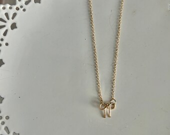 Gold Bow Necklace
