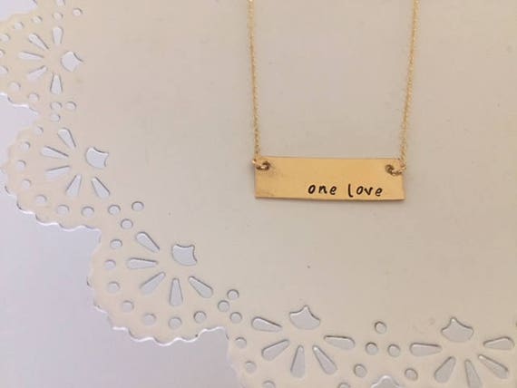 One Love Gold Bar Necklace